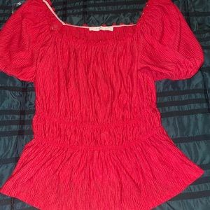 Blush red summer blouse